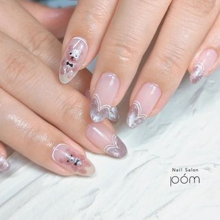 マグネットハートフレンチネイルのネイルデザイン｜ネイルブック 