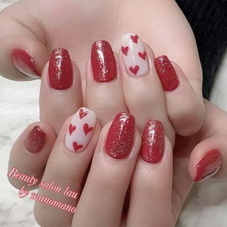 バレンタイン/ハート/シュガーのネイルデザイン｜ネイルブック 