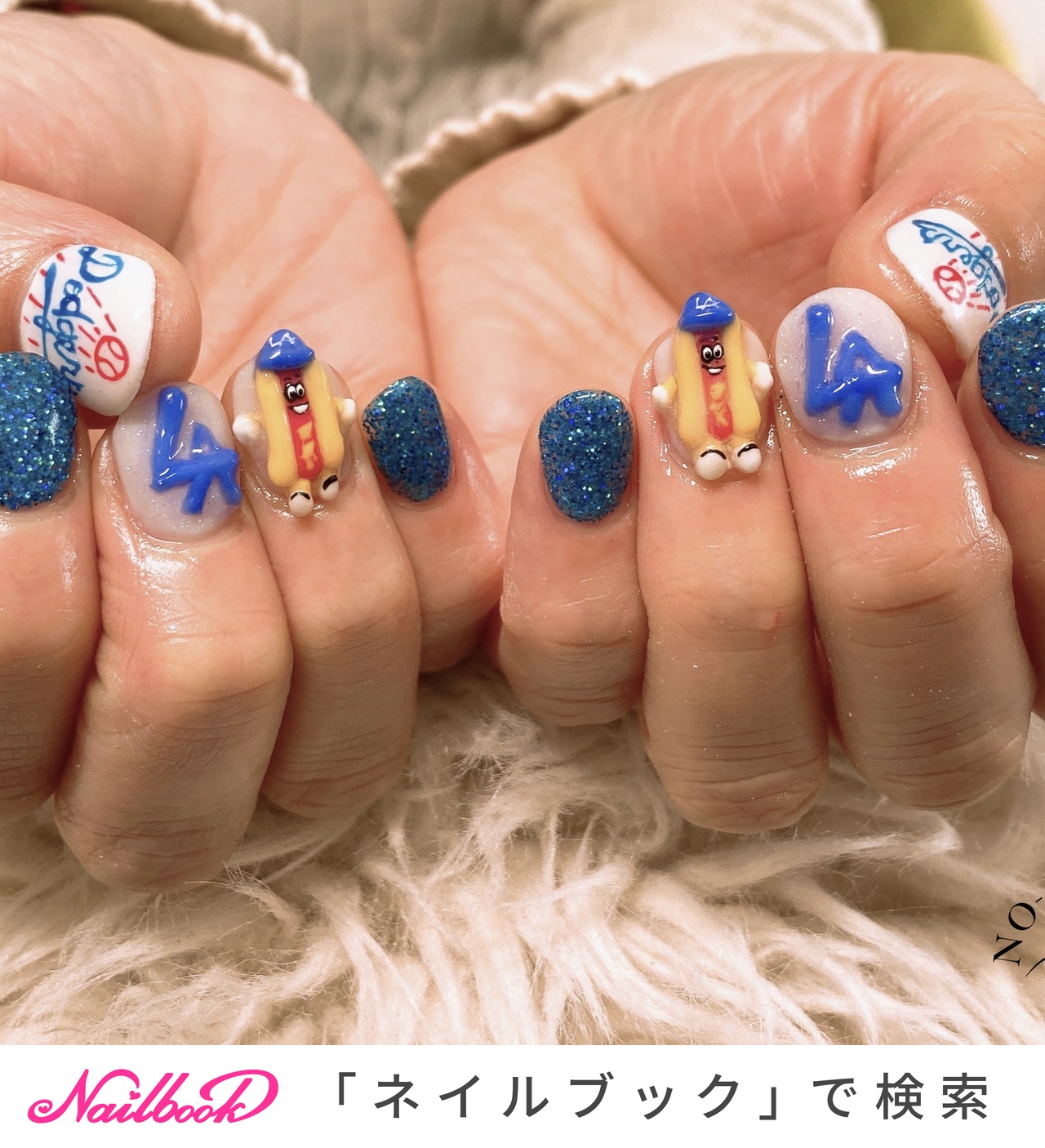 ハンド/3D/ブルー/ジェルネイル/お客様 - sonomiのネイルデザイン[No