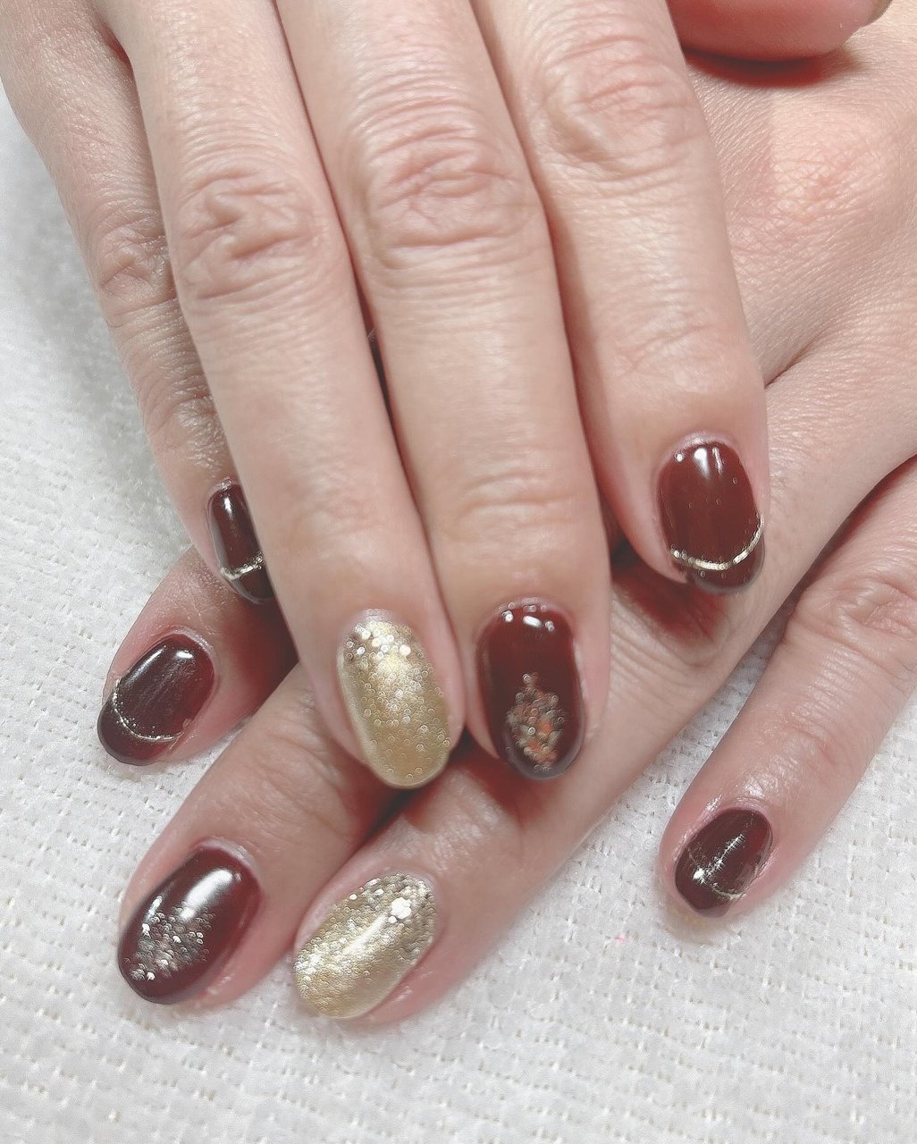 バレンタイン/ブラウン/ゴールド - ~Ri re ru＊ Nail~ リレル ネイルの