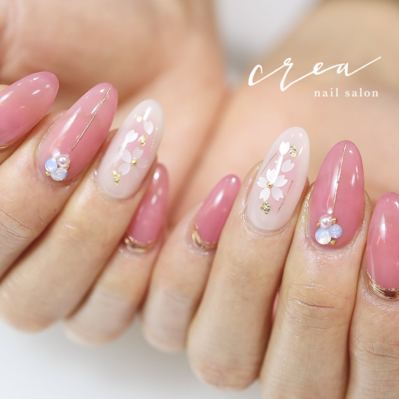 ☆A-375☆ネイルチップ ふんわりカラーのフラワーネイル（煌めく  