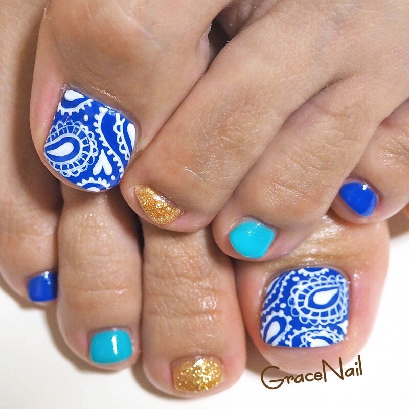 夏 梅雨 海 リゾート フット Gracenailのネイルデザイン No ネイルブック