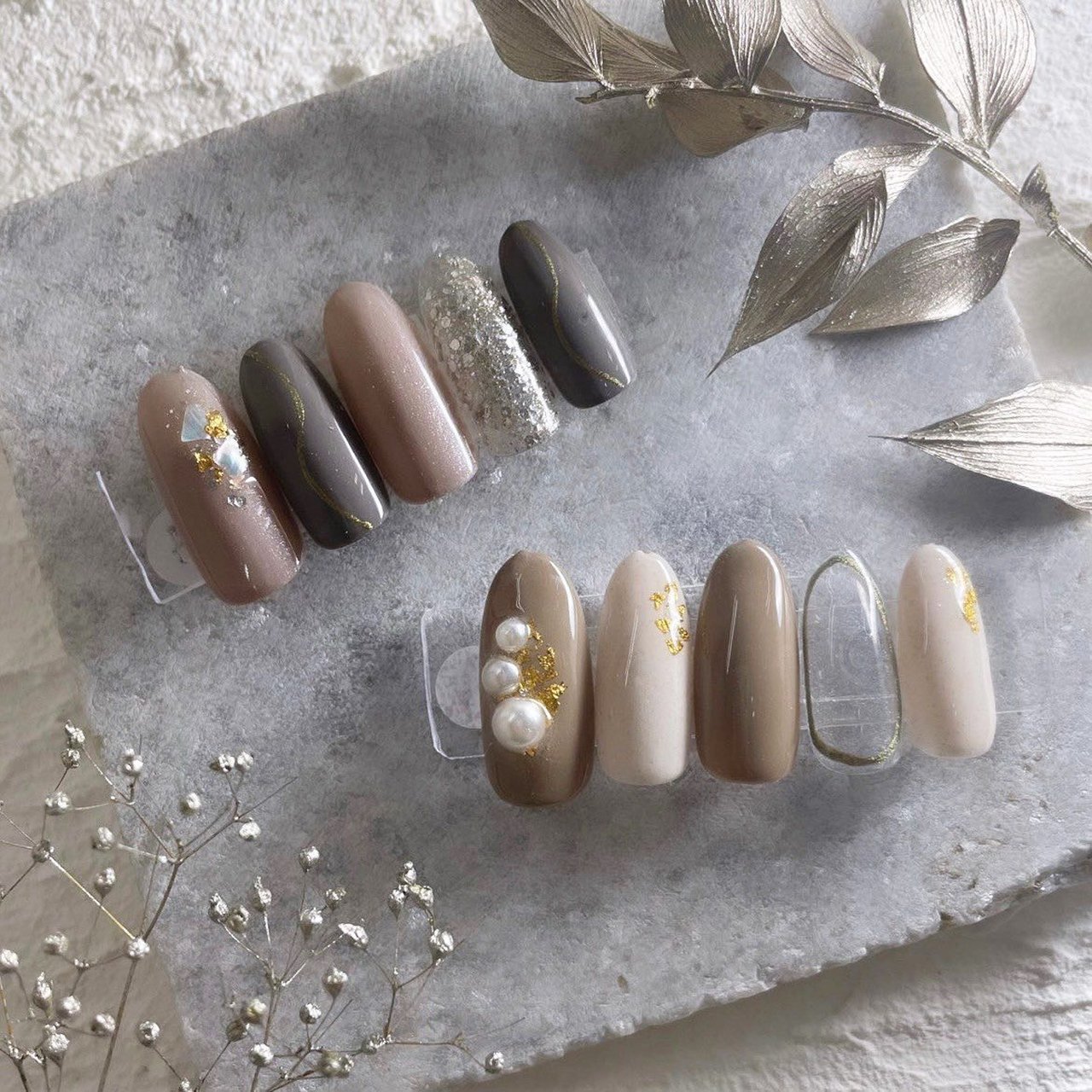 冬/ニュアンス/大人/ジェルネイル/ネイルチップ - felicenail_111777の