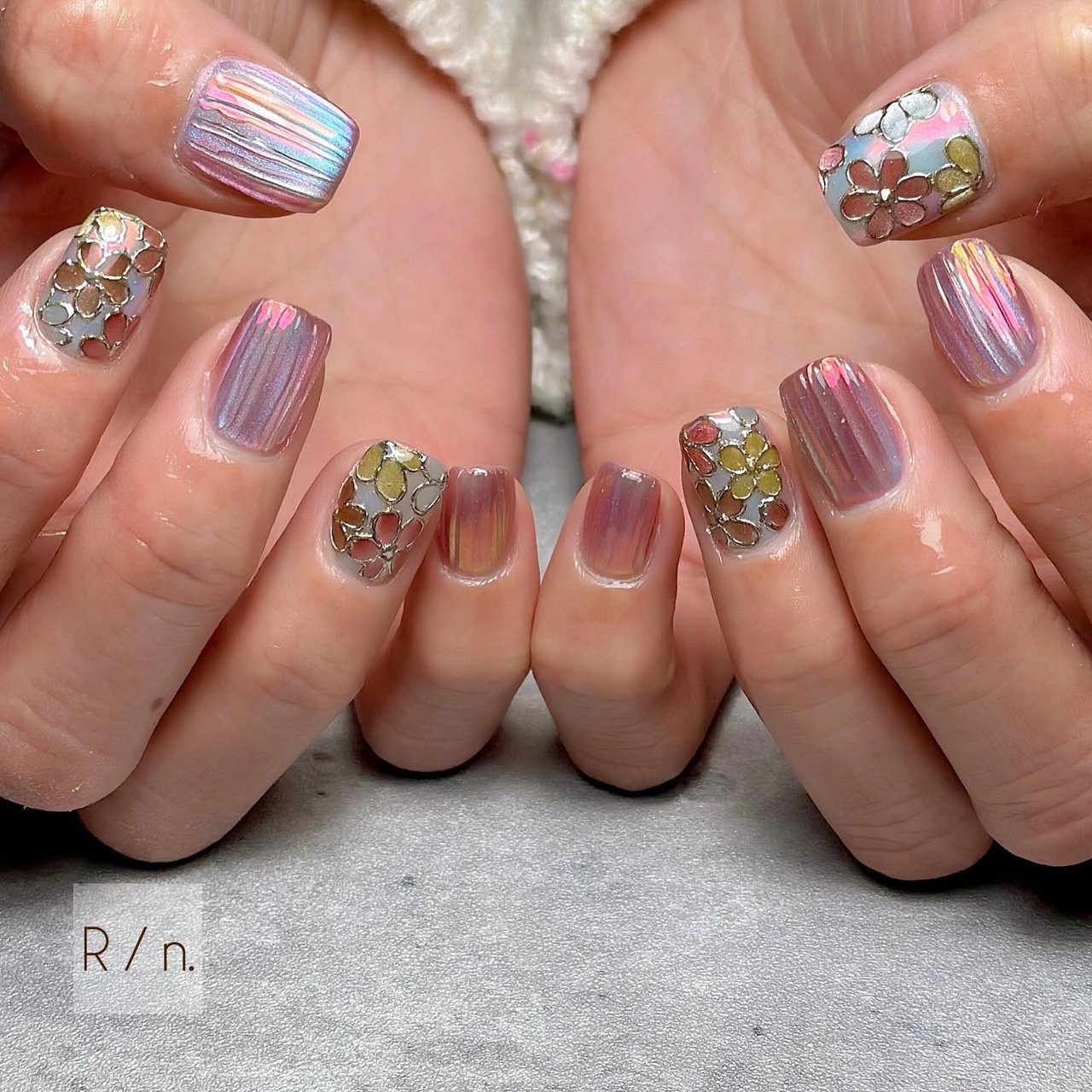 春/ハンド/フラワー/ニュアンス/マグネット - ryo:Nailのネイル