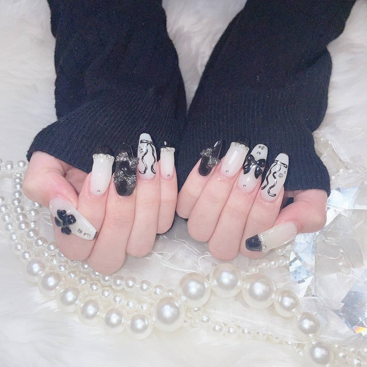 オールシーズン/ハンド/リボン/個性派/ロング - BELLEGLOW ALPHA NAIL 