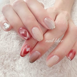 人気順｜ドット(水玉)/#ハートマグネットネイルのネイルデザイン