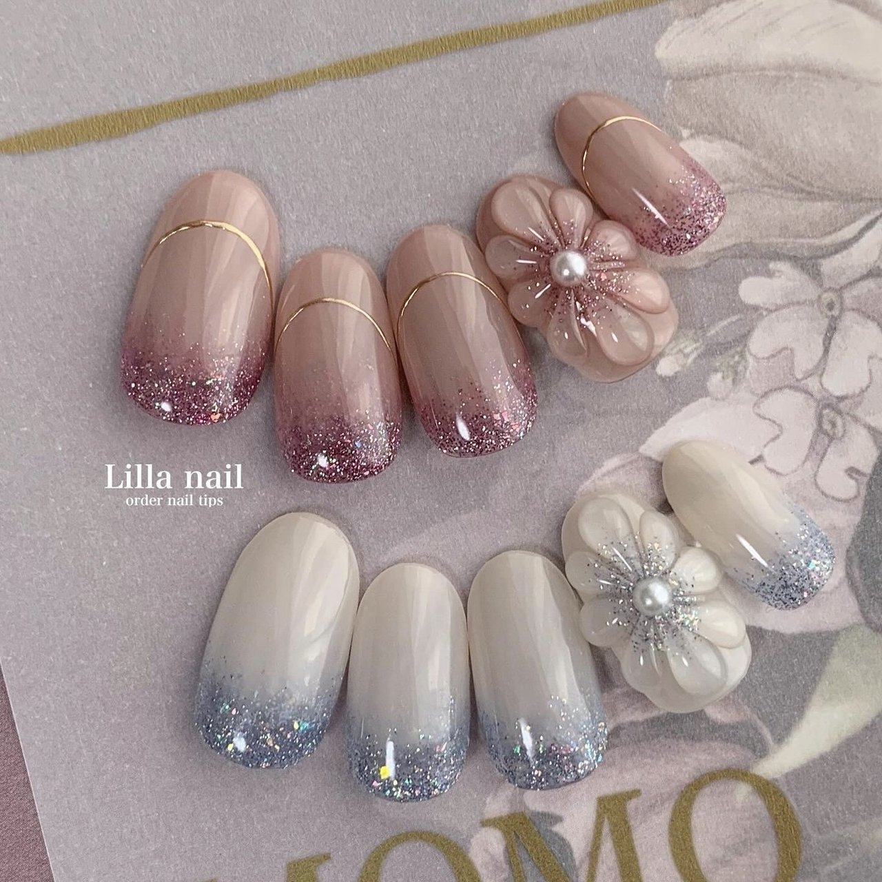 オールシーズン/ハンド/グラデーション/ラメ/フラワー - Lilla_nailの  