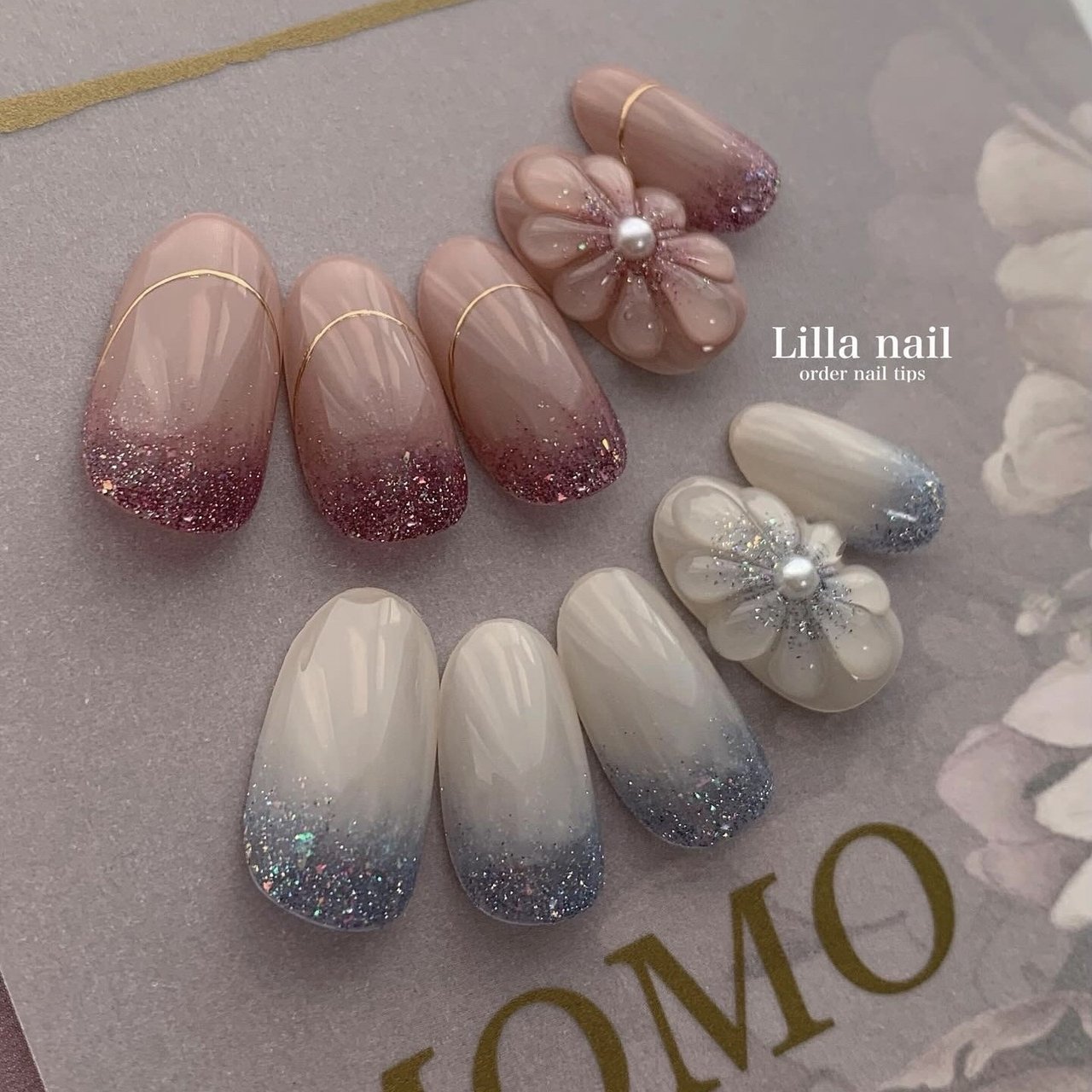 オールシーズン/ハンド/グラデーション/ラメ/フラワー - Lilla_nailの 