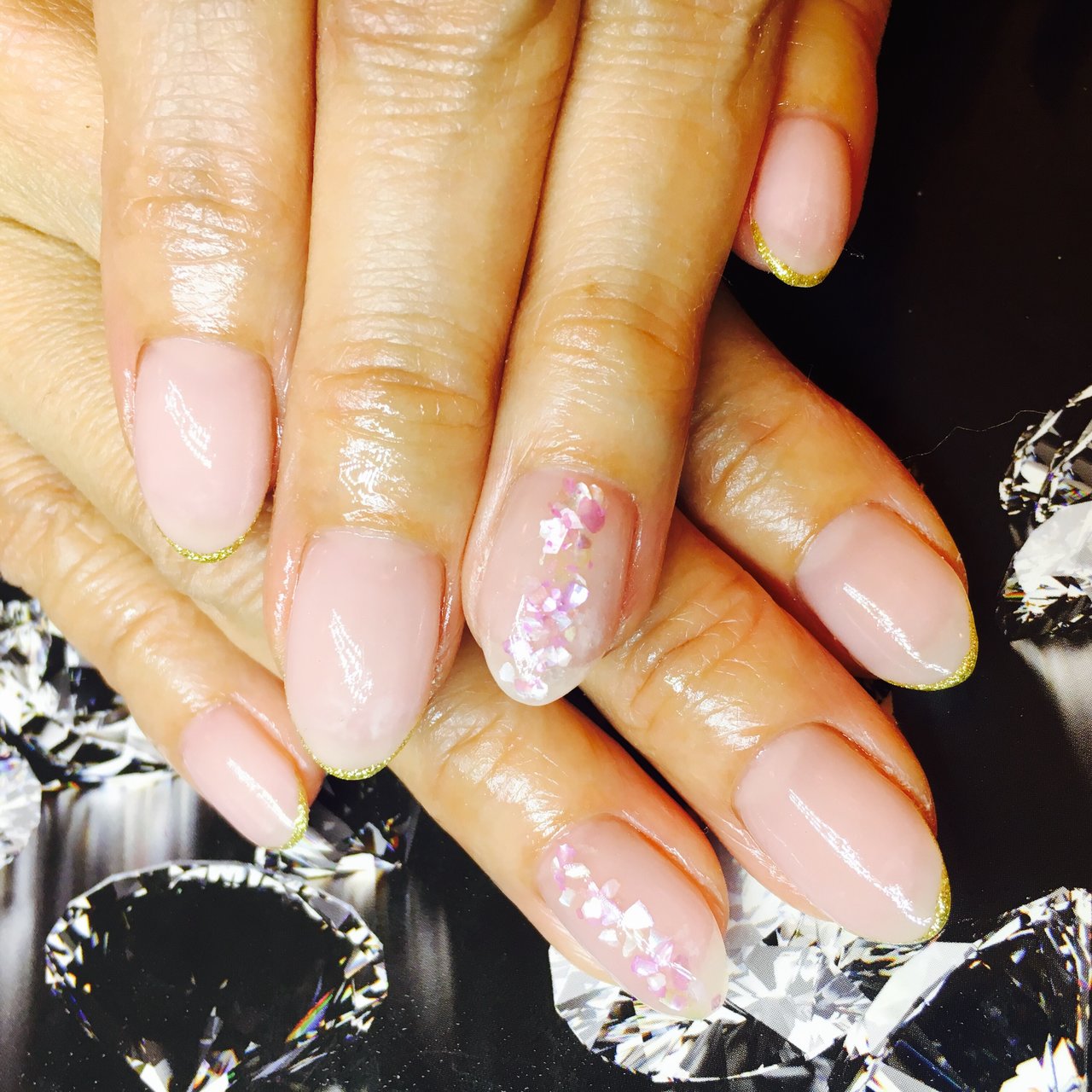 海 ハンド シェル ミディアム ピンク Jwell Nailのネイルデザイン No ネイルブック