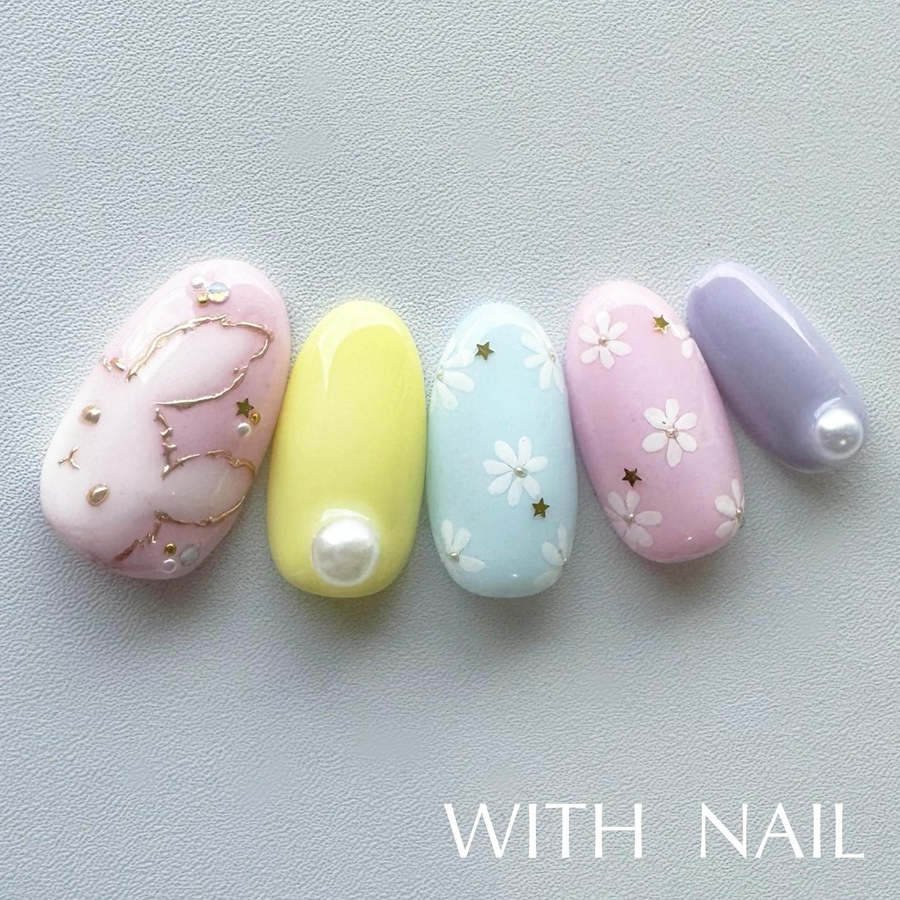 【オーダー】イースター　春　ゆめかわ　キッズ　ネイルチップ　nail 153966f6c4f901a50737f15cd0ed25