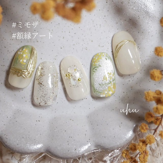 指先から幸せをもたらすミモザネイルで毎日をHappyに♡|2024最新ネイル  