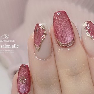 003】ネイルチップ 春 ピンク マグネット ニュアンス 人気順