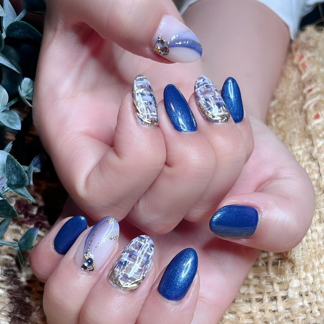 秋/オフィス/シンプル/ワンカラー/ツイード - nail_deerのネイル 