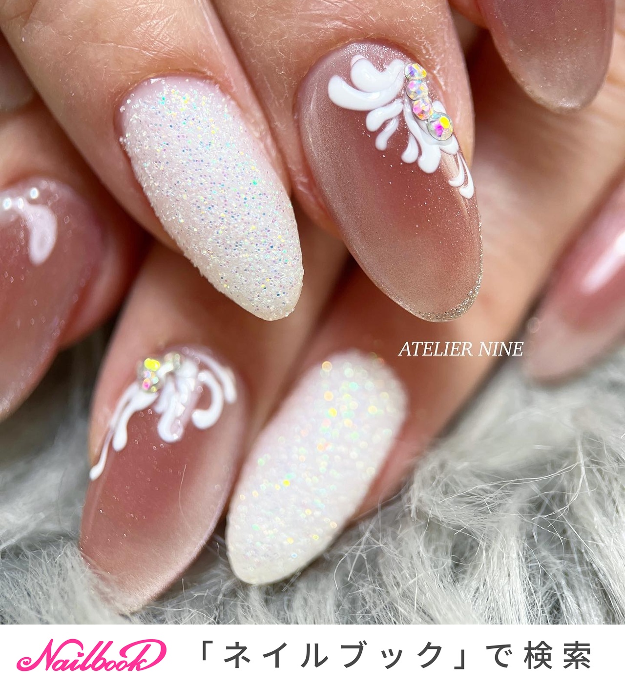 シュガー/マグネット/ジェルネイル - ATELIER NINEのネイルデザイン[No