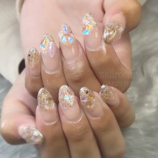 ネイルチップ ワンホン フレンチ クリアストーン ネイルチップ ワンホン フレンチ クリアストーン