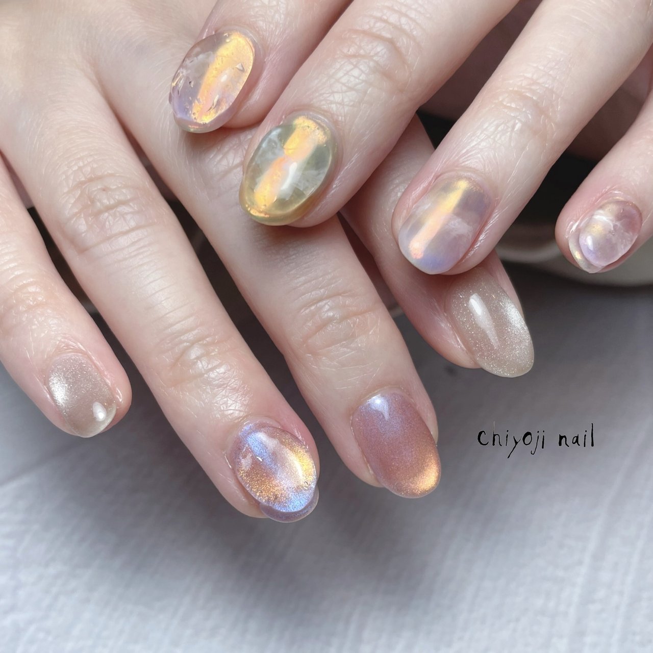 春/ハンド/ニュアンス/マグネット/オーロラ - chiyoji nail / aiの