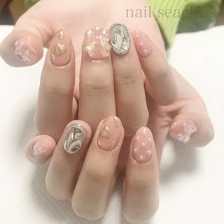 おすすめ順｜リボン/#ストーン埋め尽くしネイルのネイルデザイン