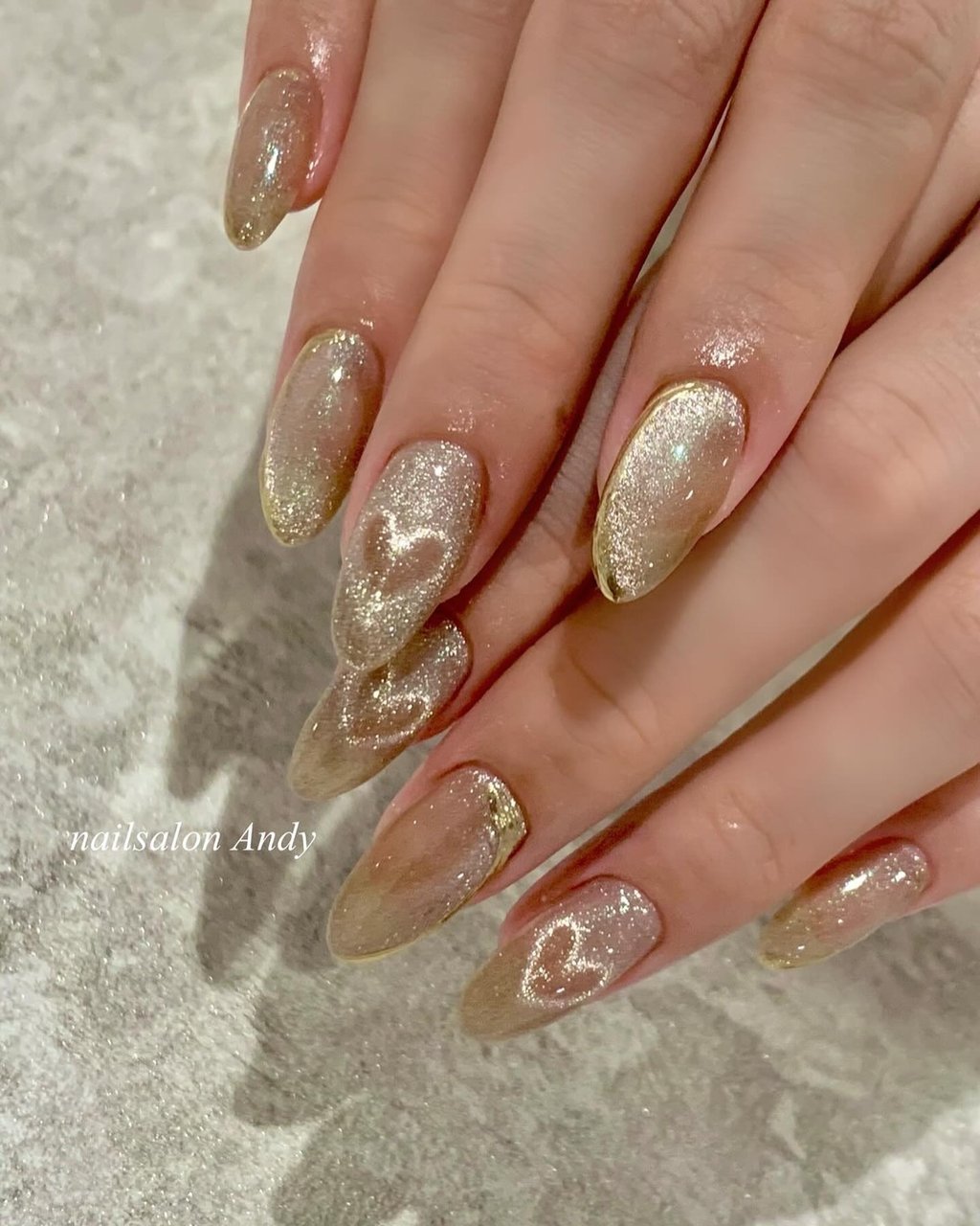 マグネット/ミラー/ゴールド - nailsalon Andyのネイルデザイン[No