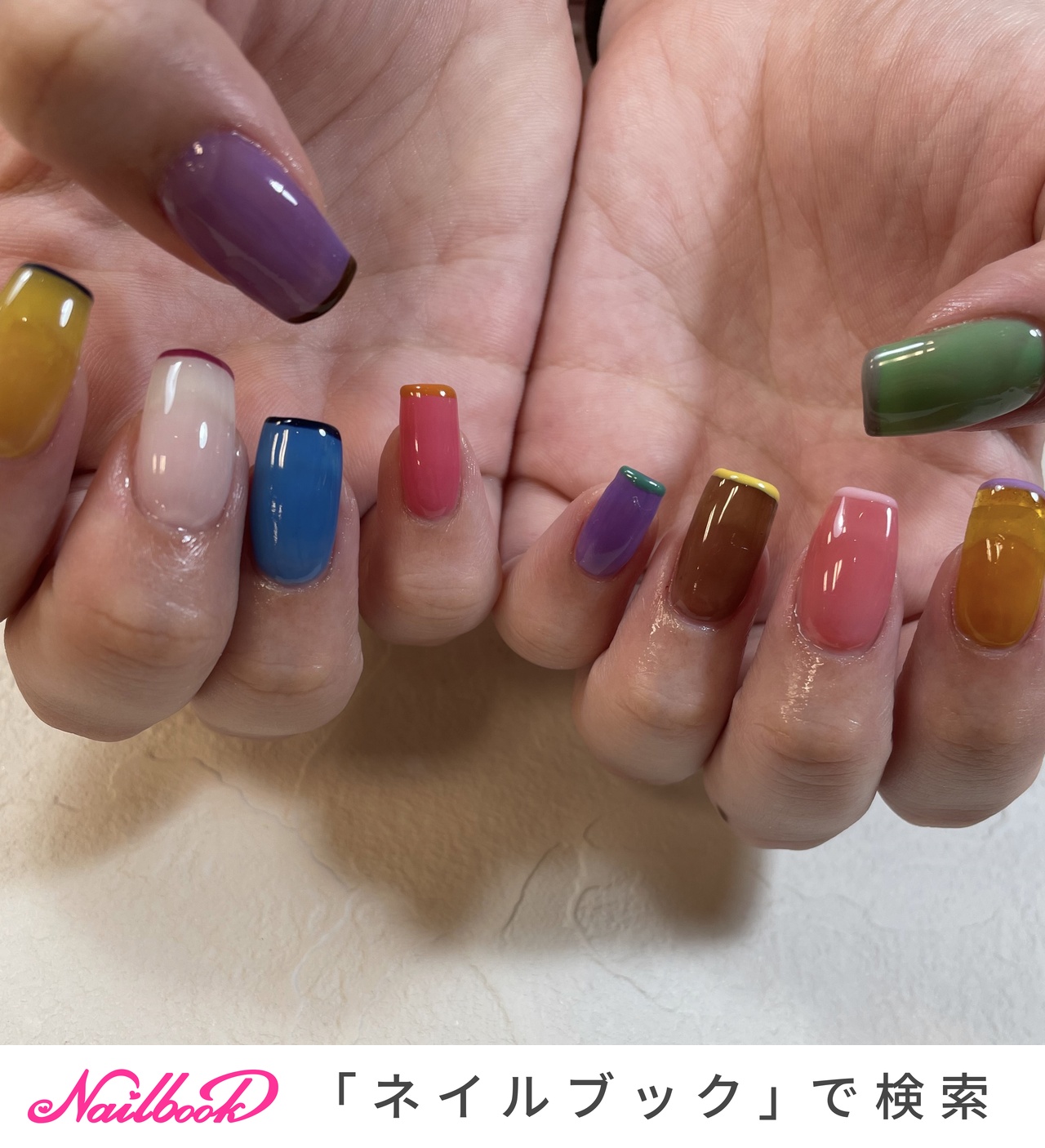 春/ハンド/フレンチ/ワンカラー/スクエア - _r.nailsalon_の