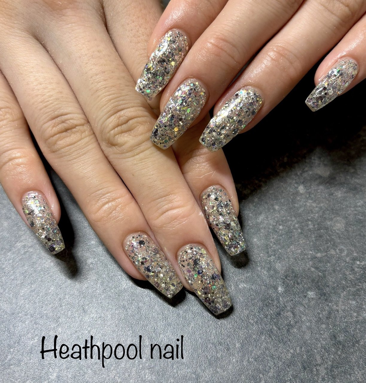 ハンド/ホログラム/ラメ/ワンカラー/シルバー - heathpoolnailのネイル