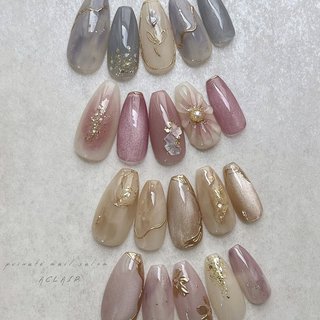 人気順｜ブラウン/ぷっくりフラワーネイルのネイルデザイン｜ネイルブック 