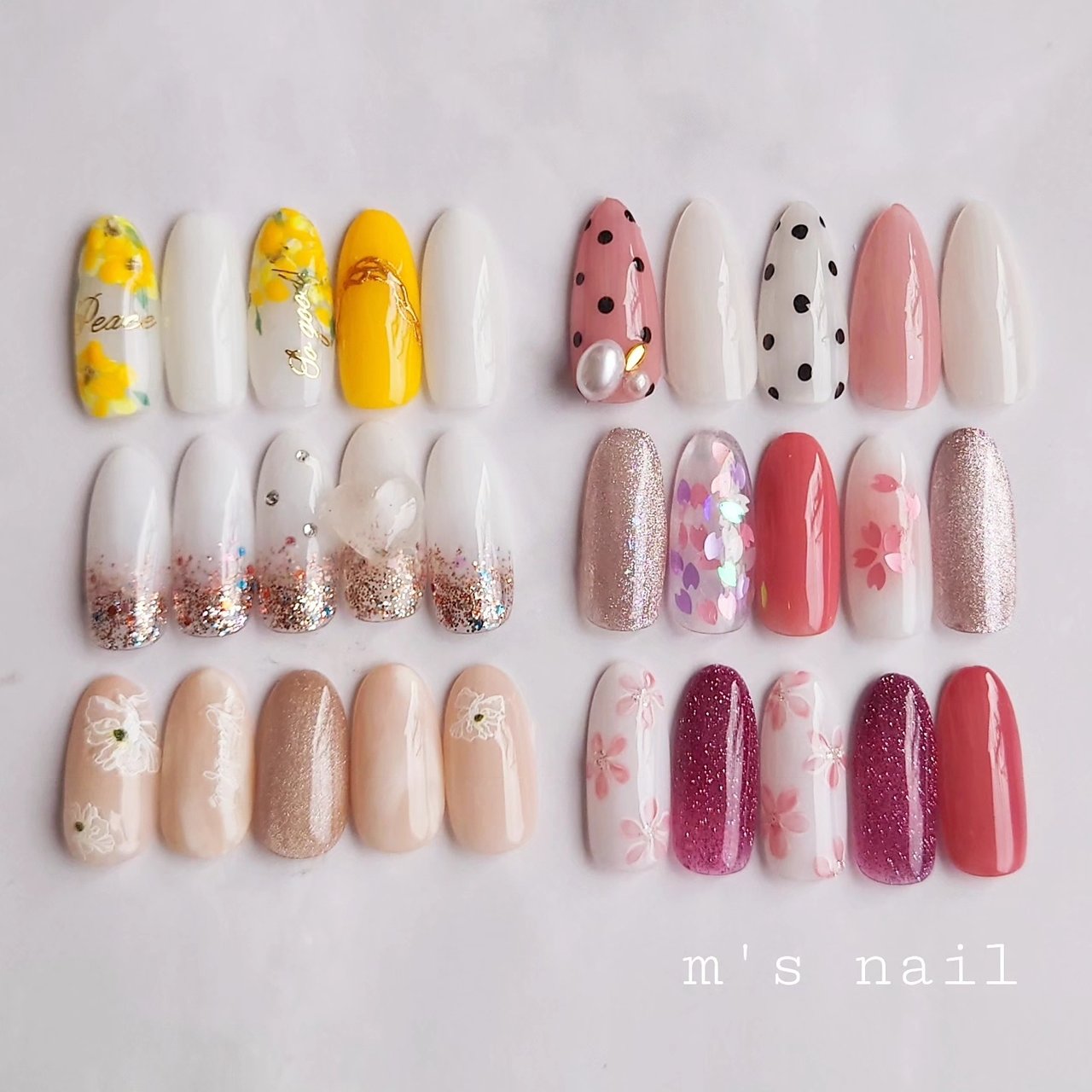 大幅値下げ‼️おまとめネイルアート用品セット 手が綺麗に見えるネイル/春/ハンド/フラワー/ドット - msnailtsurugaの