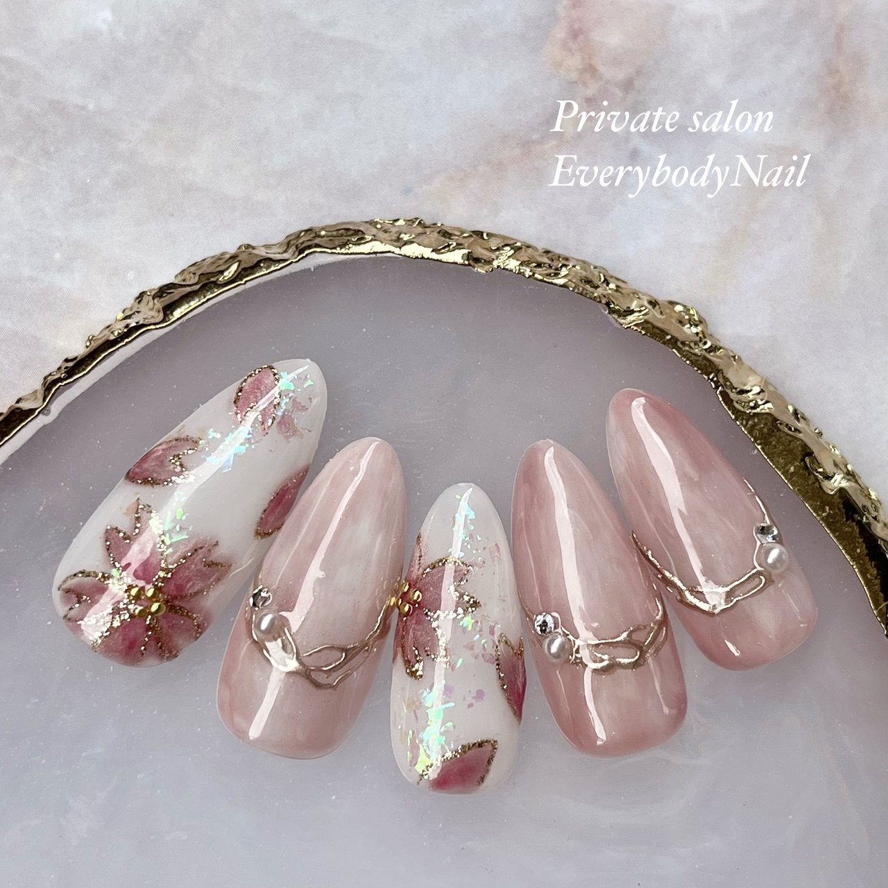 手が綺麗に見えるネイル/春/卒業式/入学式/ハンド - 〜EverybodyNail