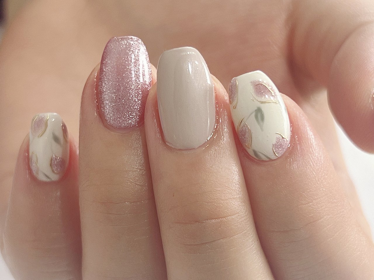 春/入学式/ハンド/フラワー/マグネット - nail nicoのネイルデザイン