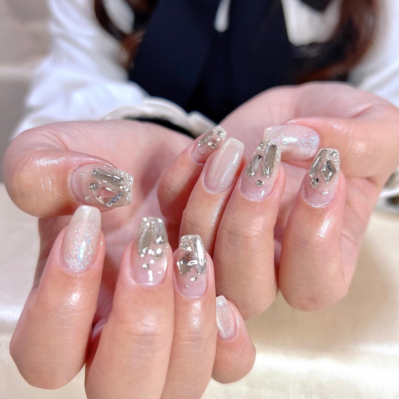 ビジュー/ラメ/マグネット/キラキラ/ワンホン - 川中綾子のネイル