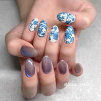 2025年】新着順｜ブルー(青)/#染付のネイルデザイン｜ネイルブック