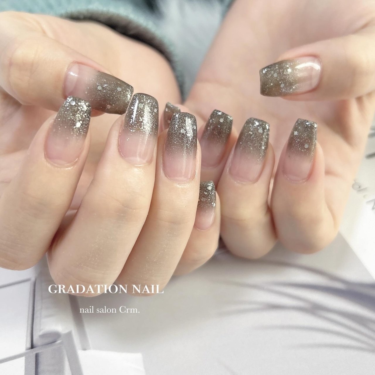 シンプル/グラデーション/キラキラ/韓国/ブラック - Crm.nailのネイル 