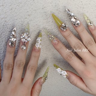 ハンド/ビジュー/ワンカラー/ボルドー/ジェルネイル - heathpoolnailの