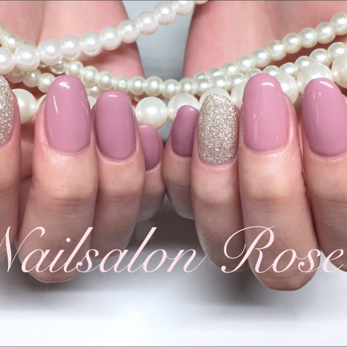 シンプル ラメ ワンカラー ピンク シルバー Nailsalon Roseのネイルデザイン No ネイルブック