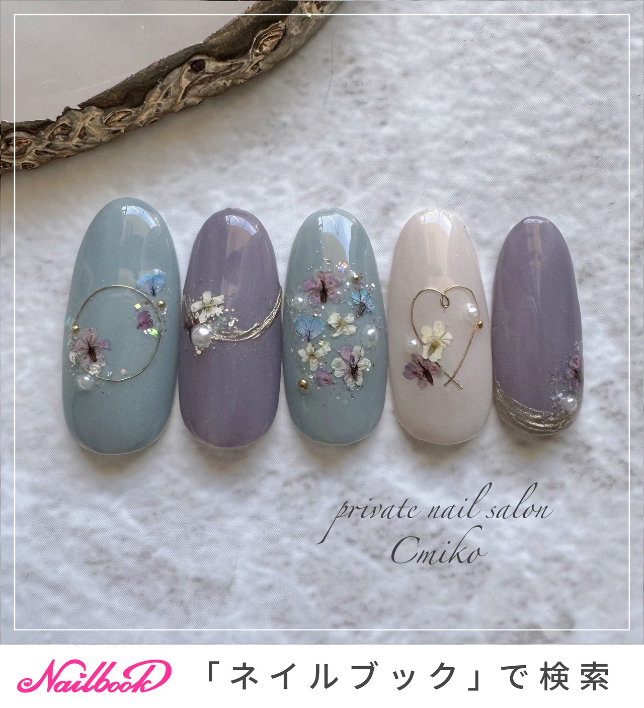 人気順｜押し花(ドライフラワー)/#船橋ネイルのネイルデザイン