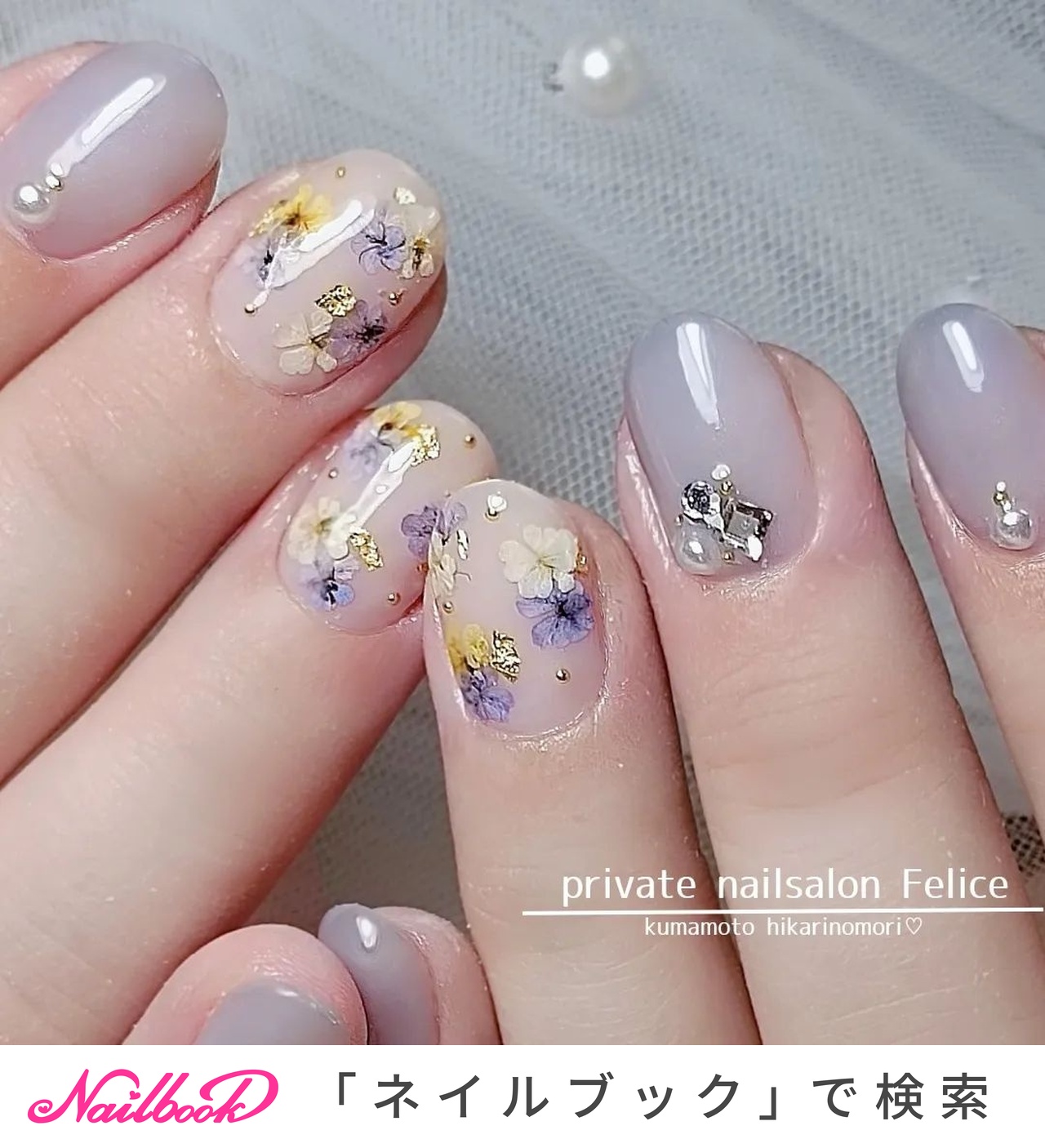 人気順｜ちゅるん/ショート/押し花ネイルのネイルデザイン｜ネイルブック