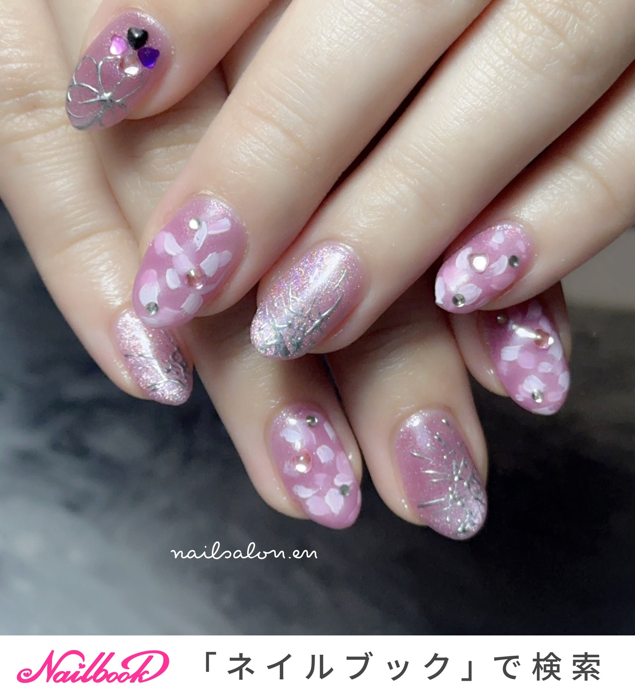 ♡ページ！！！！！ ネイルチップ 量産型 ワンホン フレンチガーリー ピンク 水色 白