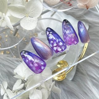 人気順｜桜/パープル/#マグネットネイルのネイルデザイン｜ネイルブック