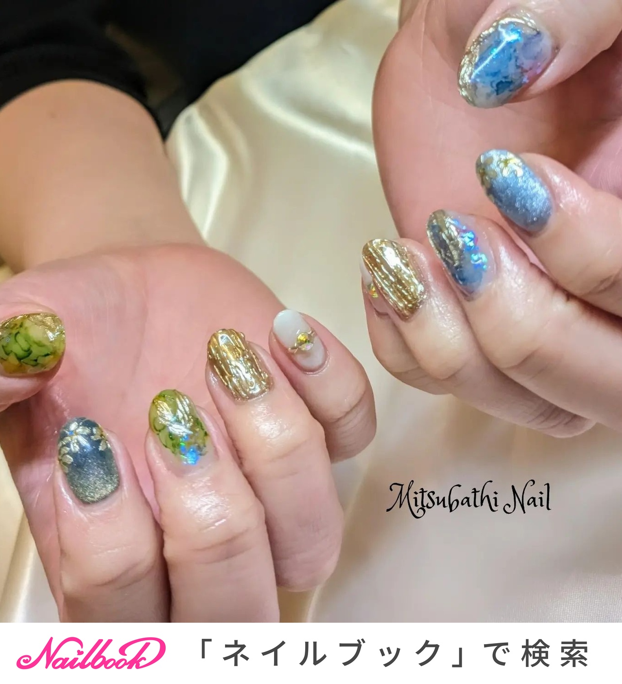 春/ハンド/フラワー/ニュアンス/マグネット - mitsubachi_nailのネイル 