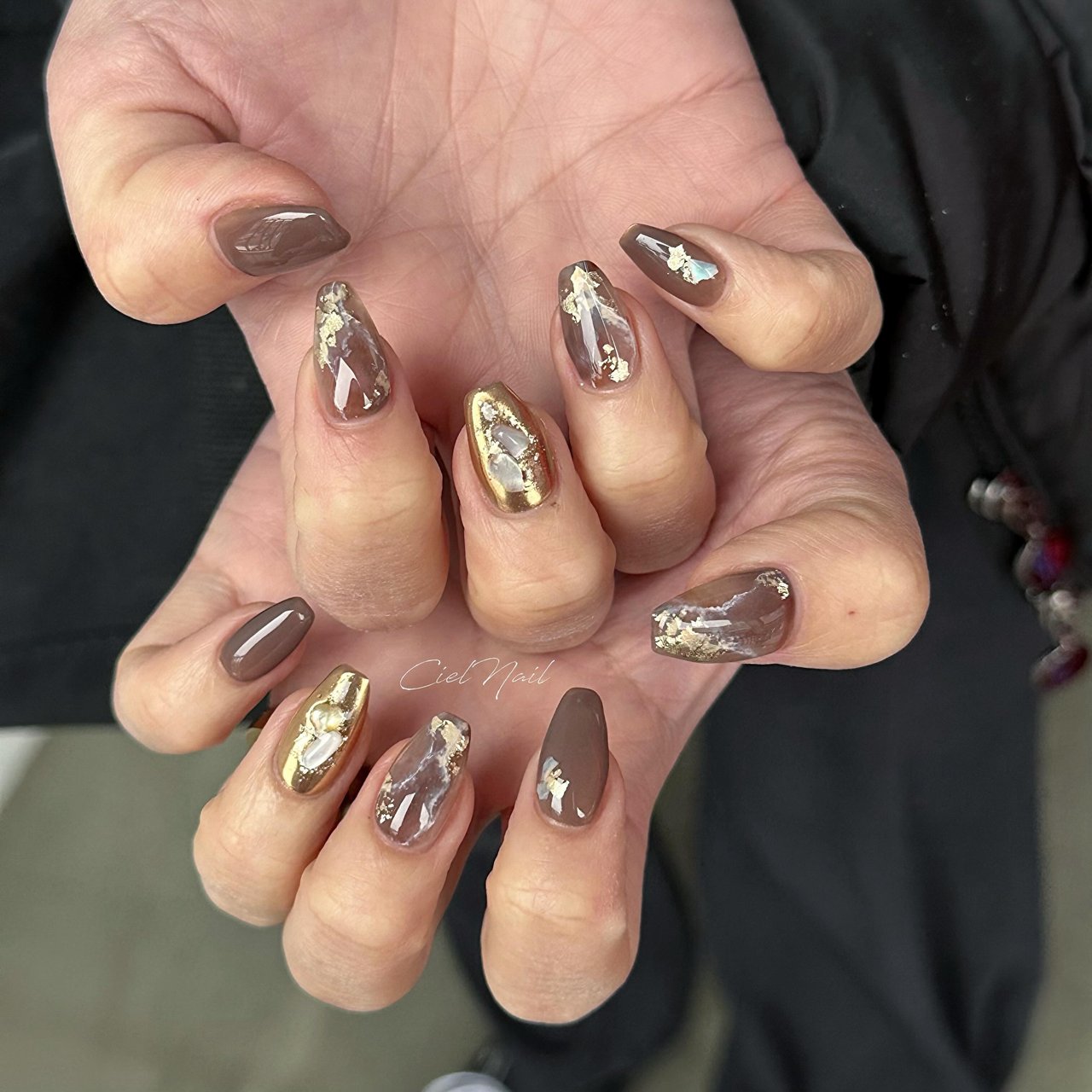 春/シェル/ニュアンス/ミラー/スクエア - cielnail___のネイルデザイン  