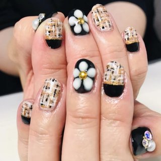 フラワー/3D/ツイードのネイルデザイン｜ネイルブック 