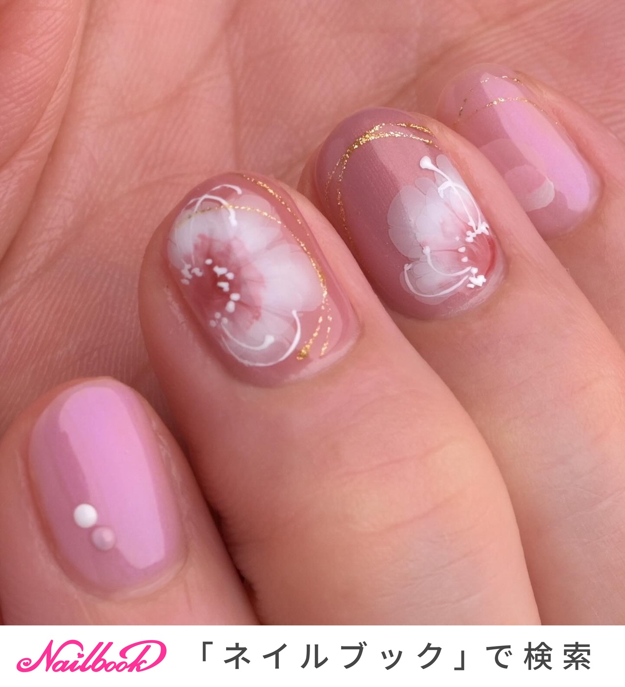 ドット/和柄/ピンクのネイルデザイン｜ネイルブック 