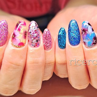 オーダーネイルチップNo.77 大人キレイ シェル ラメ グレージュパール