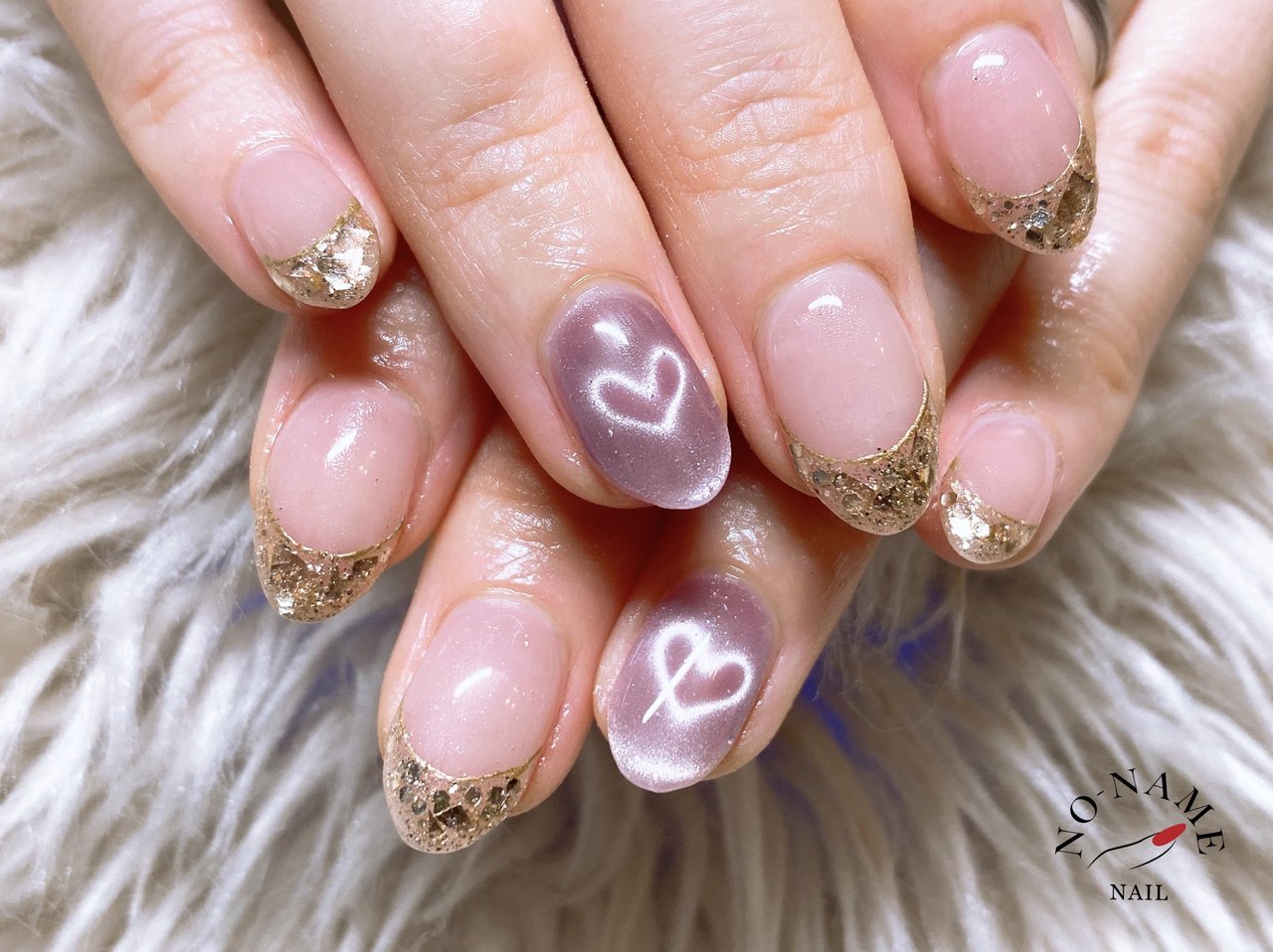 ハンド/フレンチ/マグネット/ピンク/ゴールド - sonomiのネイル