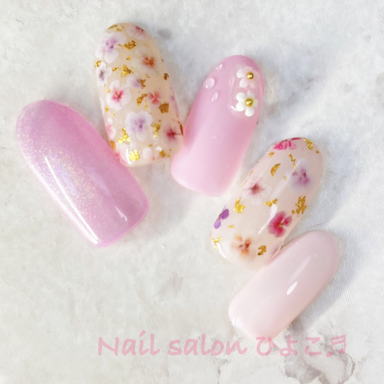 【Daisy nail tip shop】ことりのあそびば　Big 夏/ハンド/マーメイド/ぷっくり/ピンク - nailist kajiのネイル
