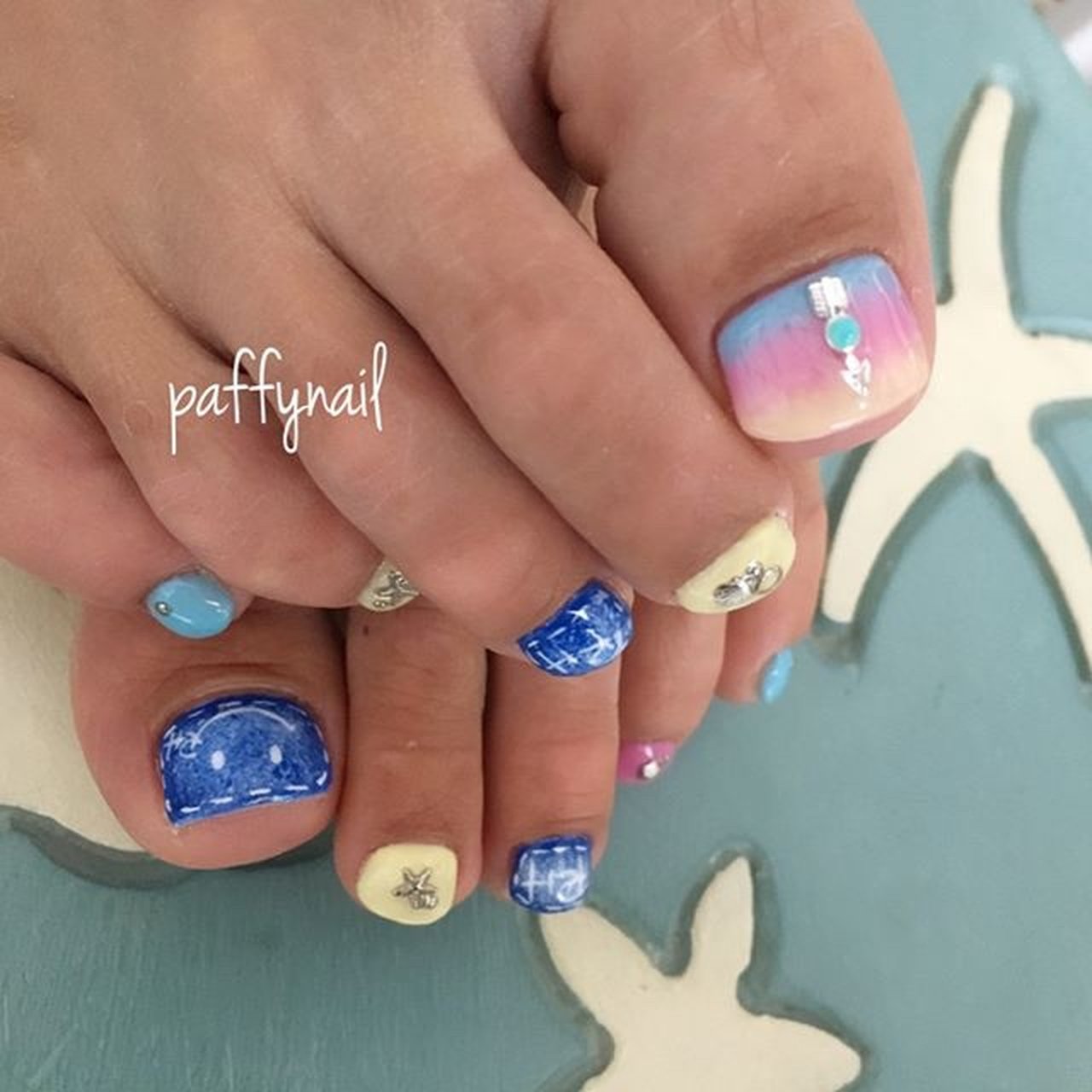 夏 旅行 海 リゾート フット Paffynailのネイルデザイン No ネイルブック