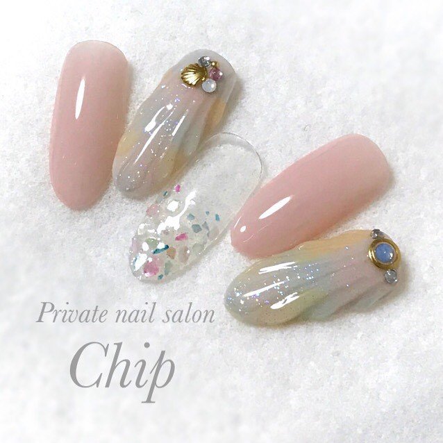 人魚の鱗 Nailsalon Chipのネイルデザイン No ネイルブック