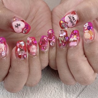 3dネイルパーツ 誕生日 バースデー ネイルパーツ ケーキ パーツ ピンク