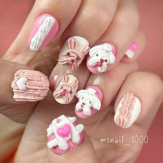 うさぎネイルいぬネイルガーリーネイル