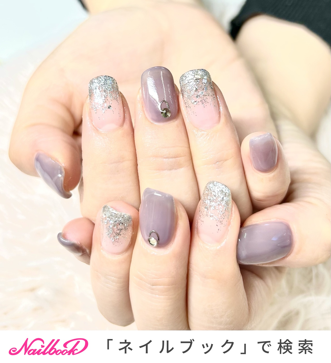 冬/ハンド/ラメ/キラキラ/ミディアム - La-＊NAIL_youkoのネイル
