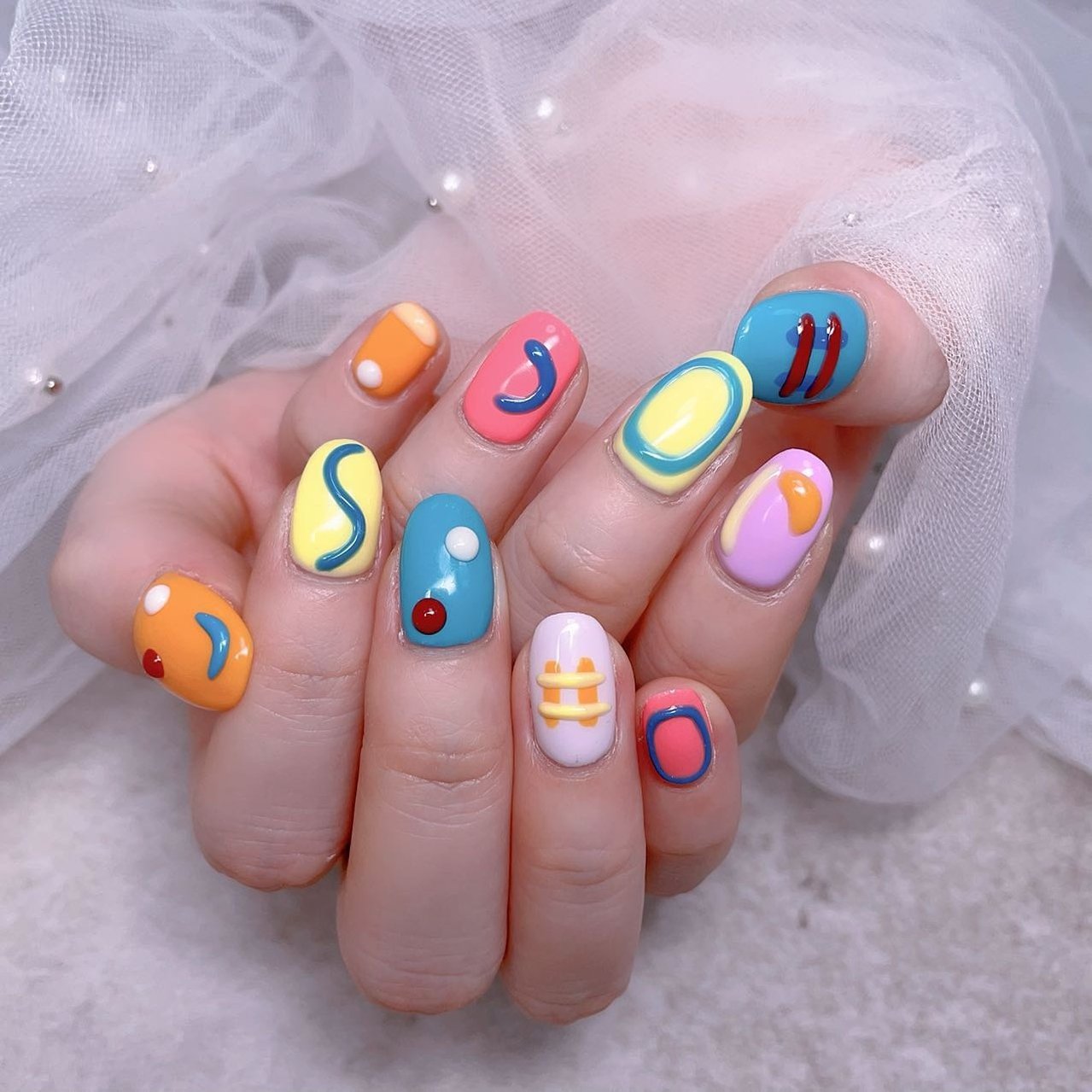 カラフル/ジェルネイル - 雪奈のネイルデザイン[No.8724154]｜ネイルブック